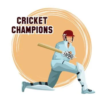 Cricket player cartoon Illustrazione stock