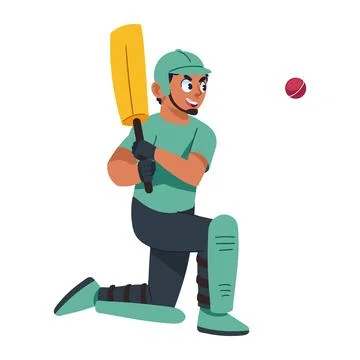 Cricket player cartoon Illustrazione stock