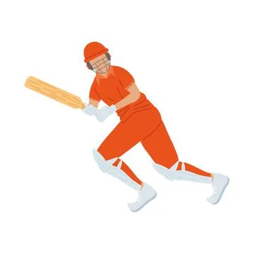 Cricket player character Illustrazione stock