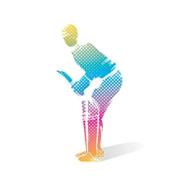 Cricket player hit shot design Illustrazione stock