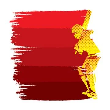 Cricket player hit shot design Illustrazione stock
