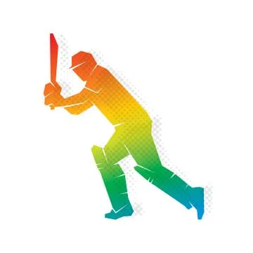 Cricket player hitting shoot design Illustrazione stock