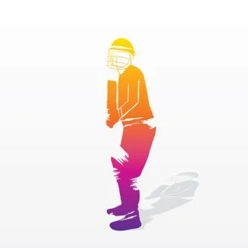 Cricket player hitting shot Illustrazione stock