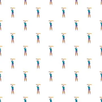 Cricket player holding bat pattern seamless background Stock Illustration