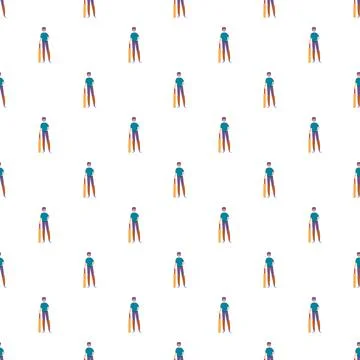 Cricket player holding bat seamless pattern illustration Stock Illustration
