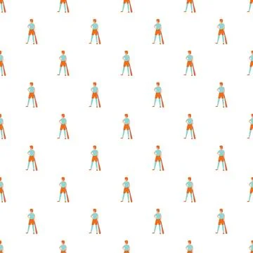 Cricket player holding bat seamless pattern Stock Illustration