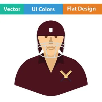 Cricket player icon Illustrazione stock
