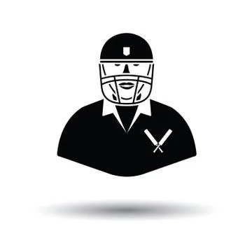 Cricket player icon Stock Illustration