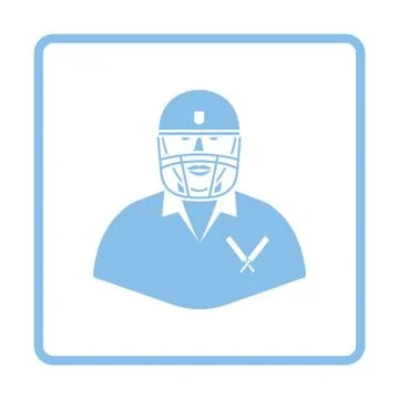 Cricket player icon 스톡 일러스트