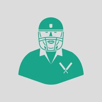 Cricket player icon Illustrazione stock