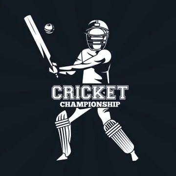 Cricket player icon Stock Illustration