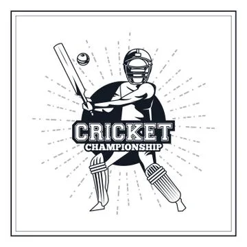 Cricket player icon Stock Illustration