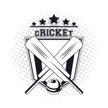 Cricket player icon 스톡 일러스트