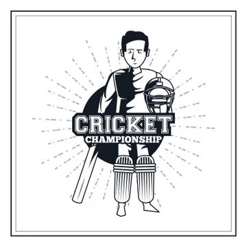 Cricket player icon Stock Illustration