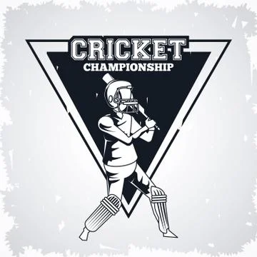Cricket player icon Stock Illustration