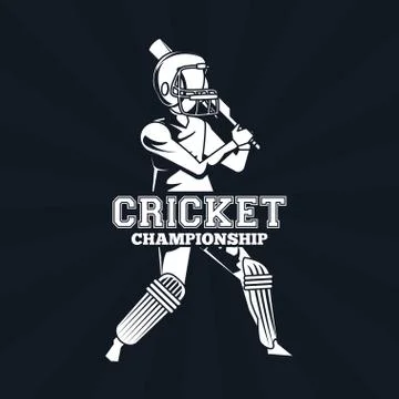 Cricket player icon Stock Illustration