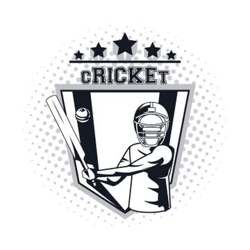 Cricket player icon Stock Illustration