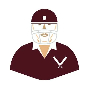 Cricket player icon Illustrazione stock