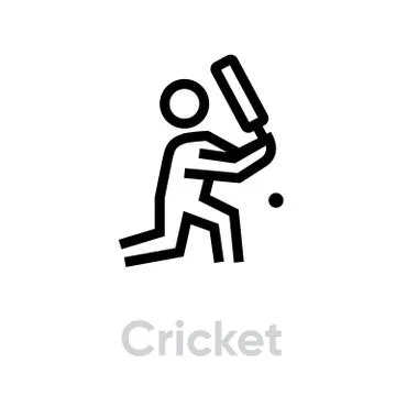 Cricket player icon Illustrazione stock
