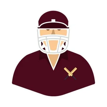 Cricket Player Icon Stock Illustration