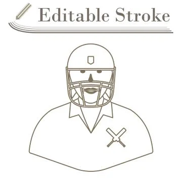Cricket Player Icon Illustrazione stock