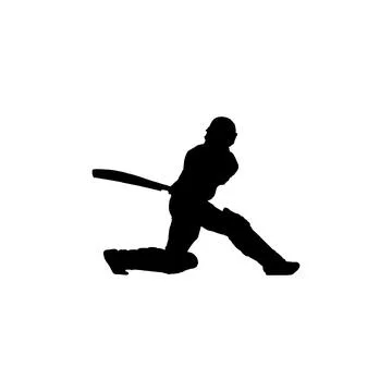 Cricket player icon. Simple style cricket tournament poster background symb.. Stock Illustration