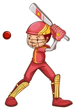 A cricket player Stock Illustration