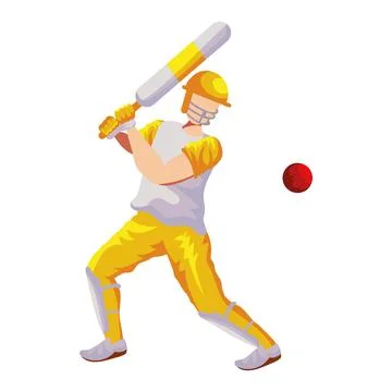 Cricket player illustration 스톡 일러스트