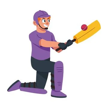 Cricket player man Illustrazione stock