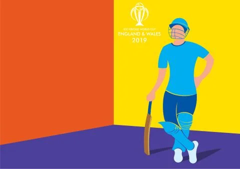 Cricket player poster design Stock Illustration