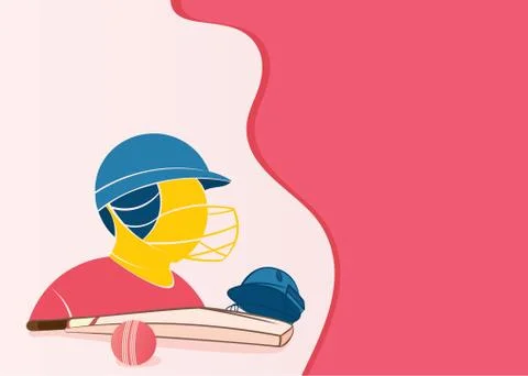 Cricket player poster design Stock Illustration