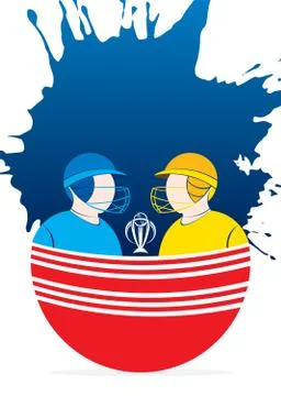 Cricket player poster design Illustrazione stock
