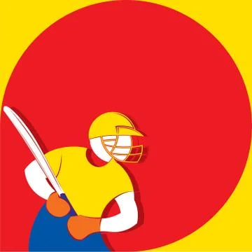 Cricket player poster design Stock-Illustration