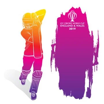 Cricket player poster design Stock Illustration