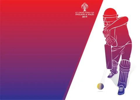 Cricket player poster design Stock Illustration