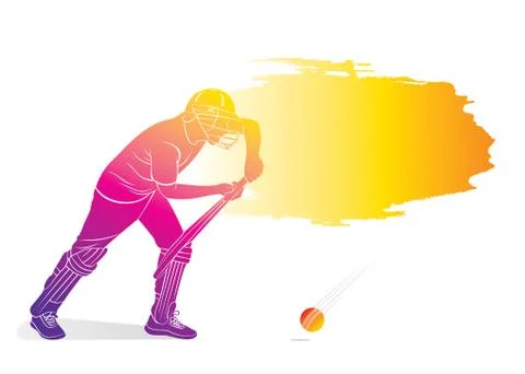 Cricket player poster design 스톡 일러스트