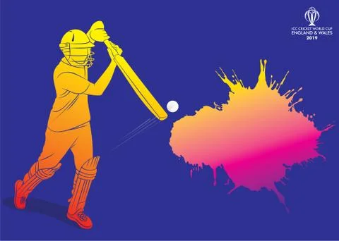 Cricket player poster design Stock-Illustration