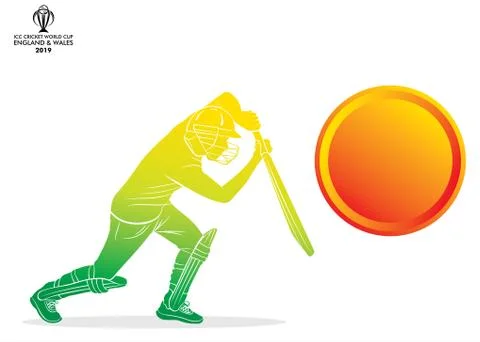 Cricket player poster design Illustrazione stock