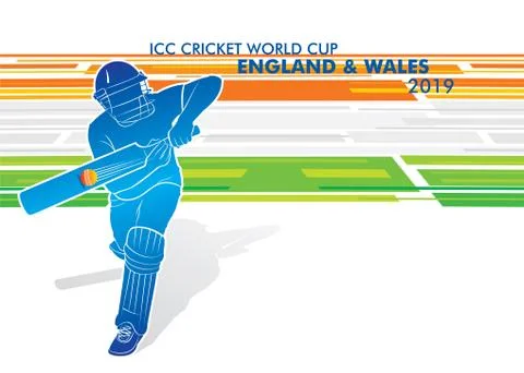 Cricket player poster design Illustrazione stock