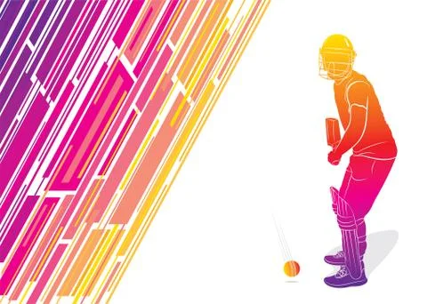 Cricket player poster design Stock-Illustration