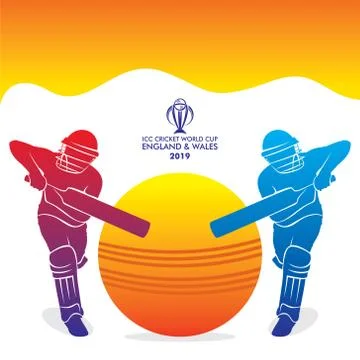 Cricket player poster design Stock Illustration