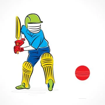 Cricket player ready to hit the ball design vector Stock Illustration