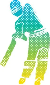 Cricket player ready hit shot design 스톡 일러스트