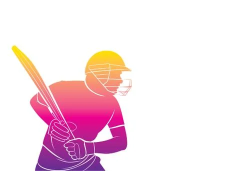 Cricket player ready for hitting big shot 스톡 일러스트