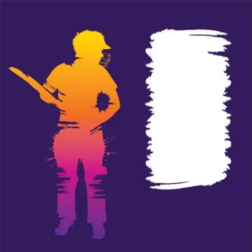 Cricket player ready for hitting shot Stock Illustration