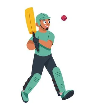 Cricket player standing Stock Illustration