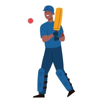 Cricket player standing Stock Illustration