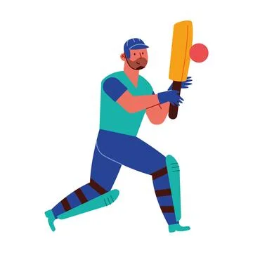 Cricket player standing Stock Illustration