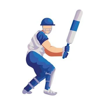 Cricket player in uniform Illustrazione stock