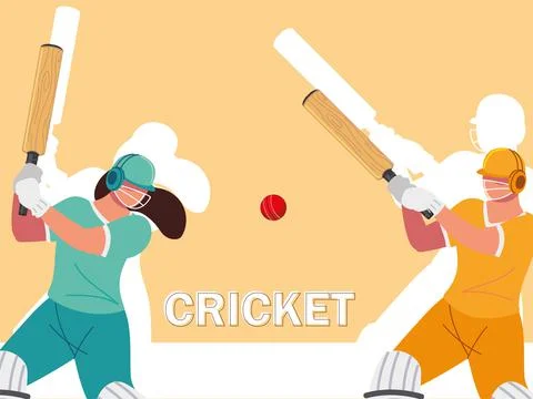 Cricket players team Illustrazione stock